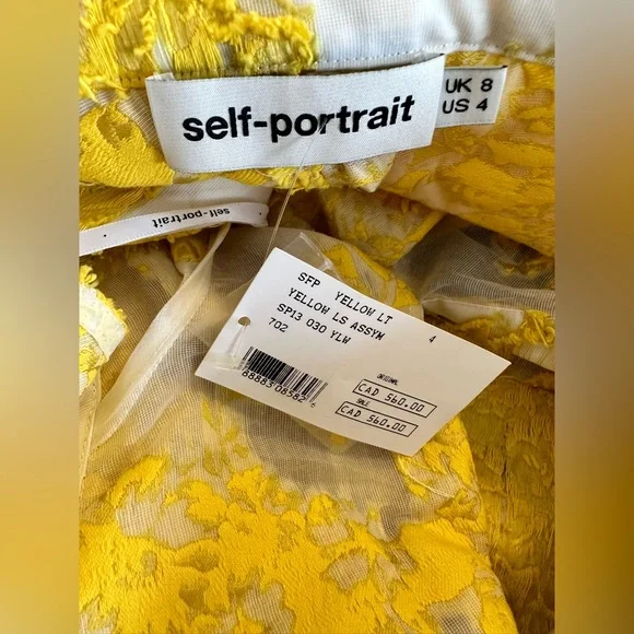 Self-Portrait Yellow Lace Ruffle Top - Picture 3 of 5